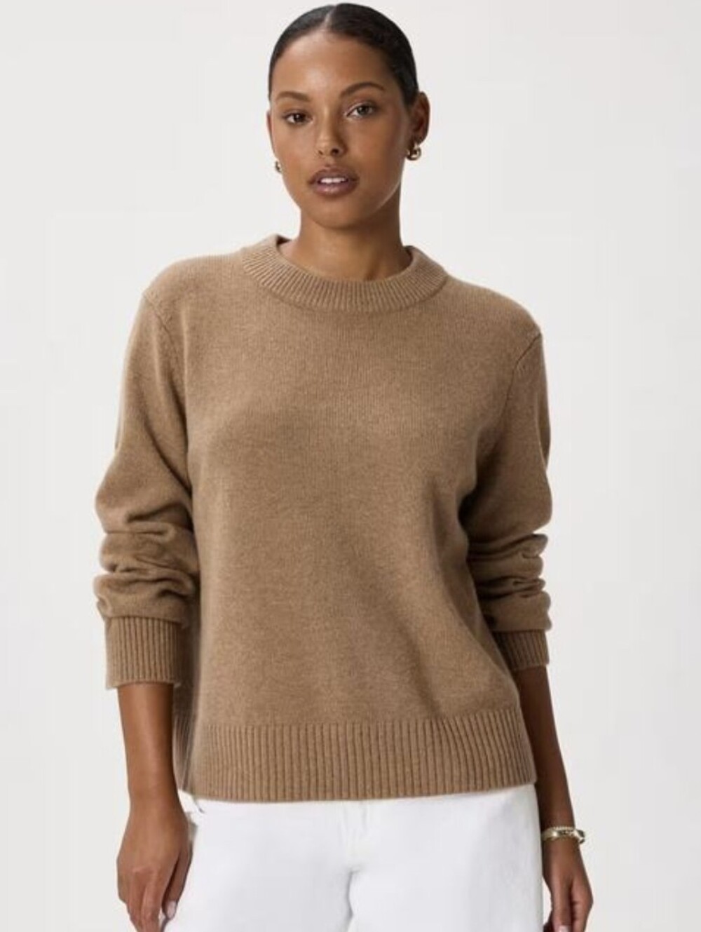 Oversized Sweater Jumper Camel Wool Blend